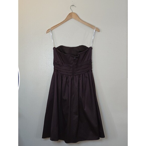 Davids Bridal Plum Strapless A Line Dress Womens Size 4 Sweetheart Wedding Guest - Picture 6 of 12